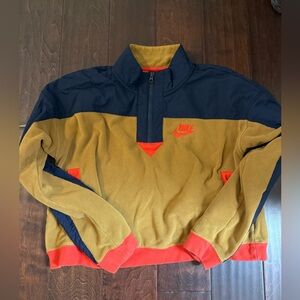 Nike Fleece-Lined Jacket in Navy and Mustard